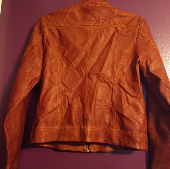 Sebby Collection Faux Leather Medium Brown Jacket - Picture 4 of 14